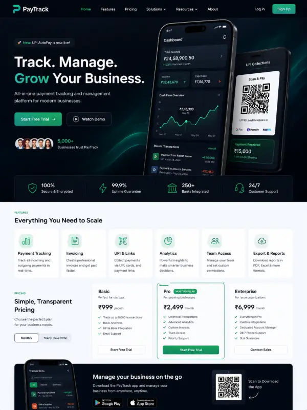 PayTrack Financial Auditing SaaS Mobile Workflow