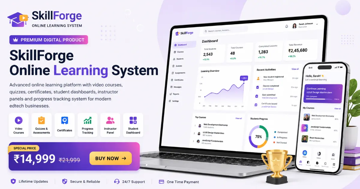 SkillForge Online Learning System - Premium Digital Product by WebzAPI