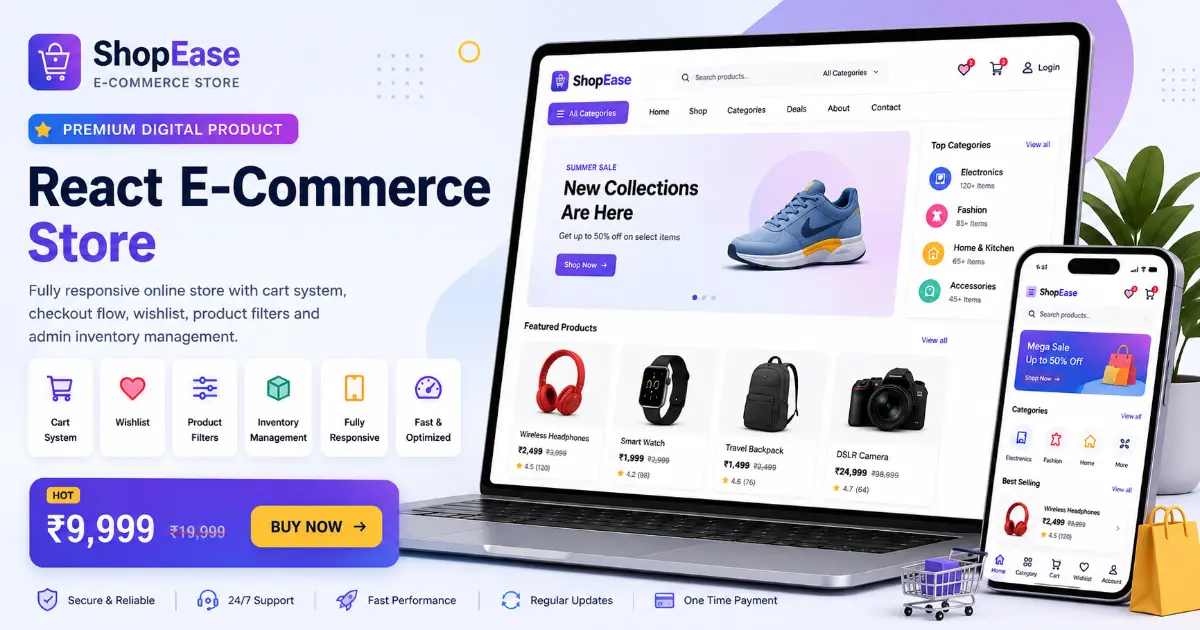 React E-Commerce Store - Premium Digital Product by WebzAPI